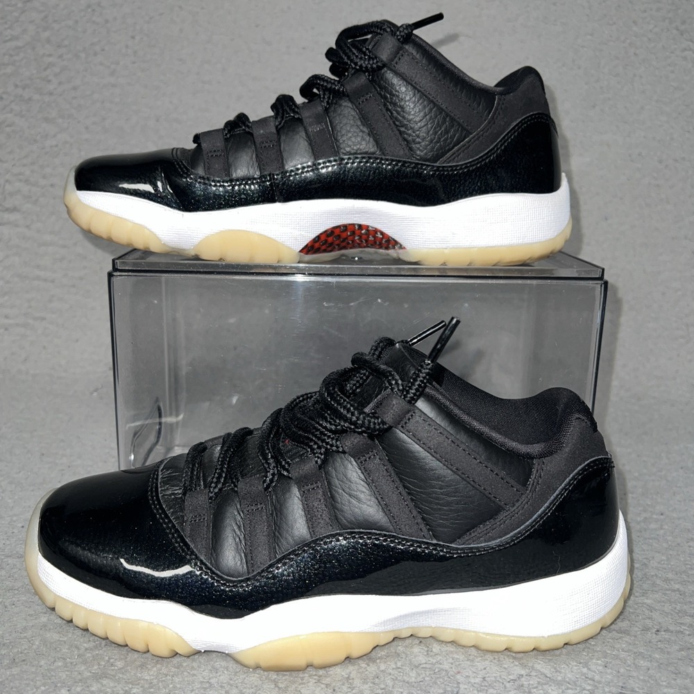 Nike Air Jordan 11 Retro Low 72-10 Sneakers Youth 7Y Womens 8.5 Black 528896-001